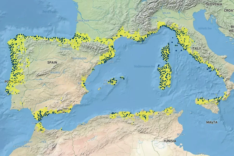 Allium triquetrum Native Range