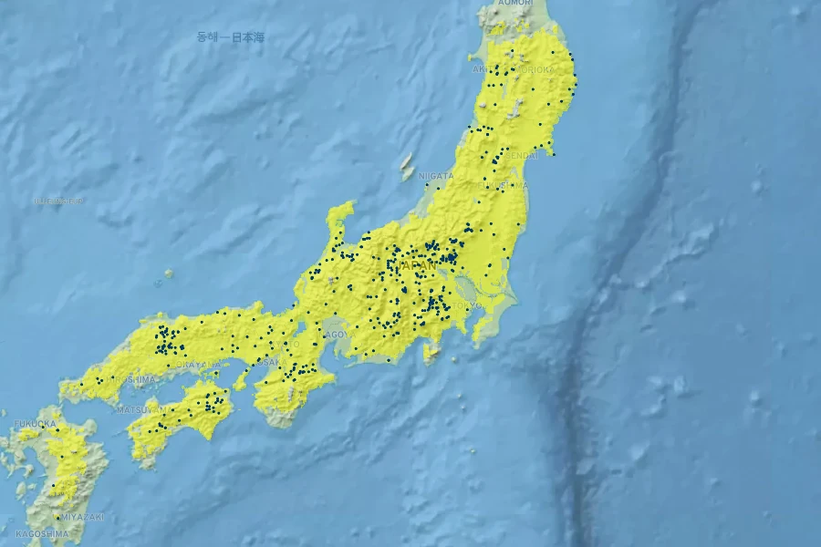 Alniaria japonica Native Range