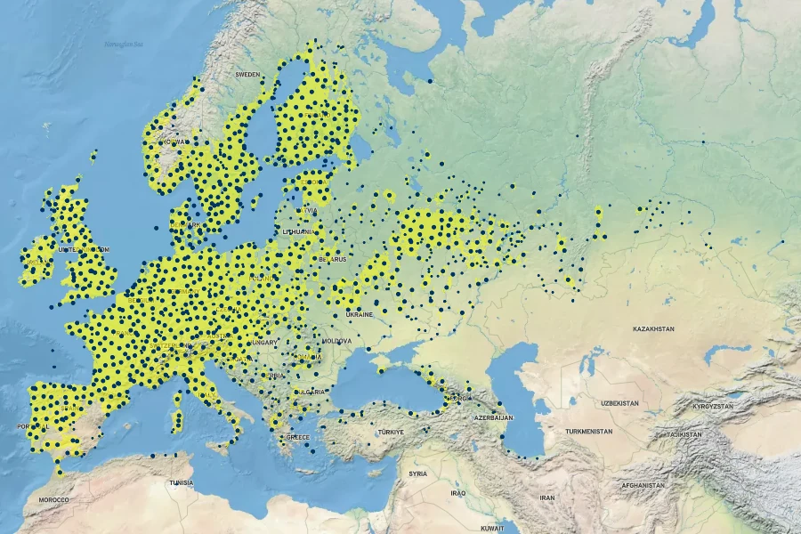 Alnus glutinosa Native Range