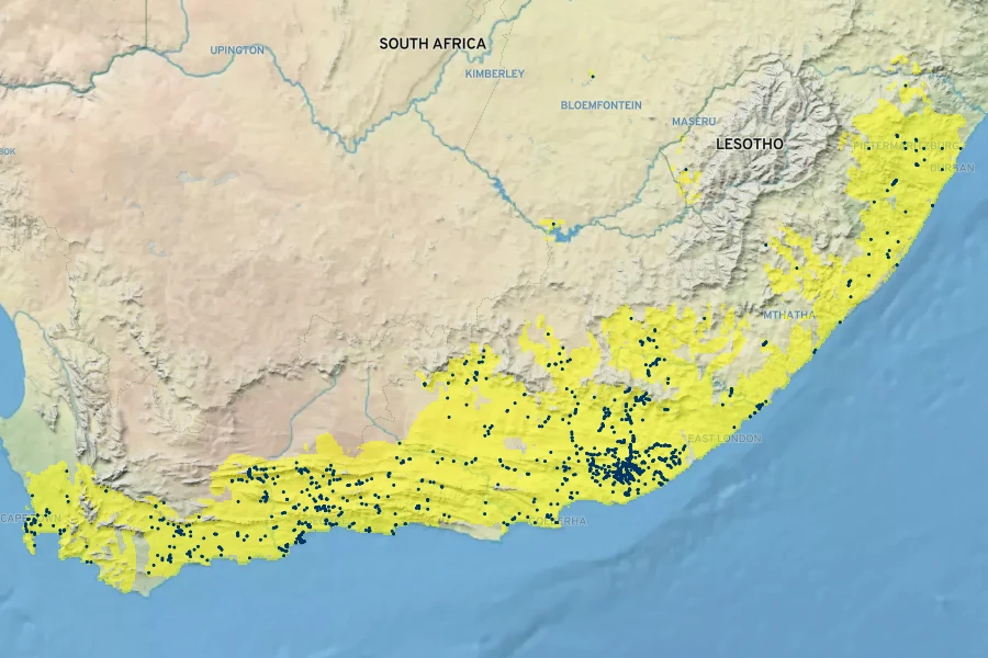 Aloe ferox Native Range