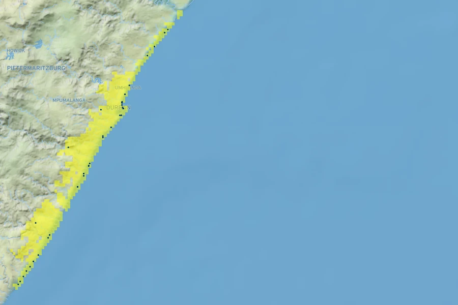 Aloe thraskii Native Range