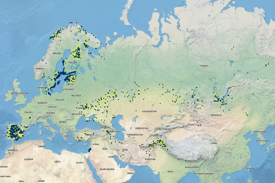Alopecurus arundinaceus Native Range