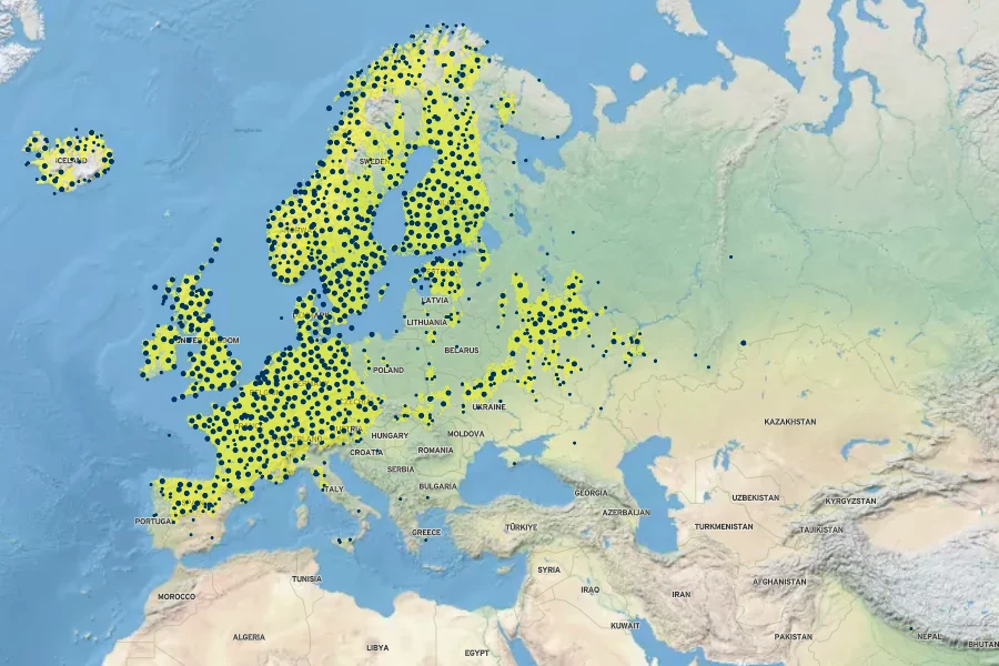 Alopecurus geniculatus Native Range
