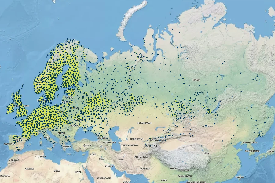 Alopecurus pratensis Native Range