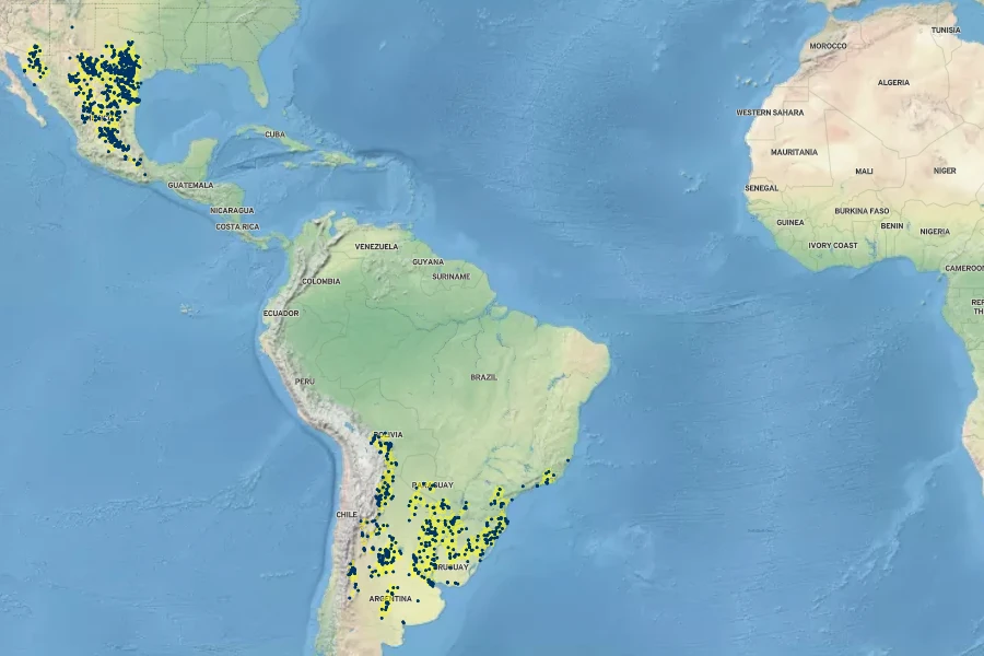 Aloysia gratissima Native Range