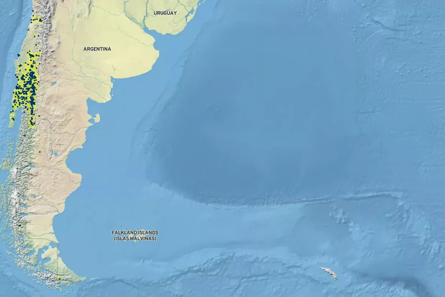 Alstroemeria aurea Native Range