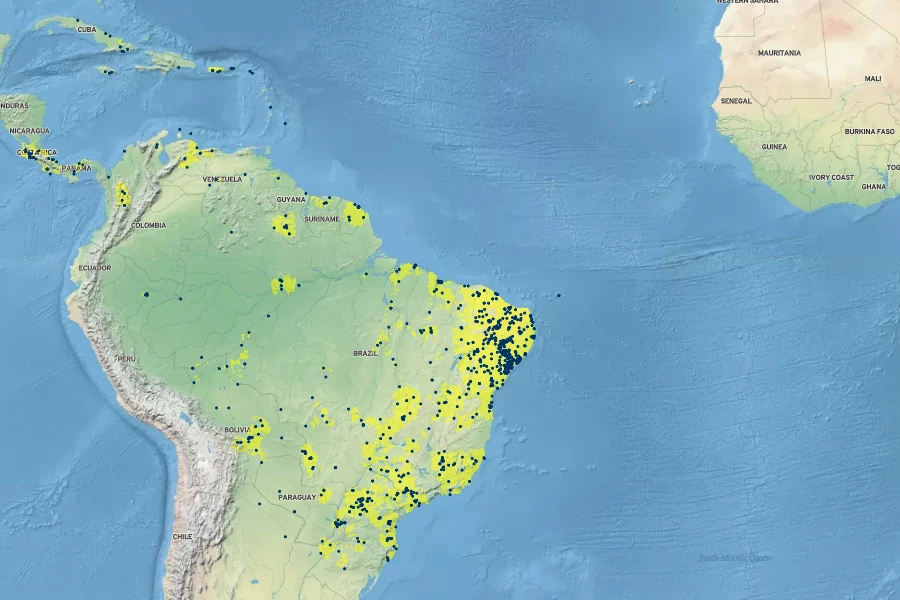 Alternanthera ficoidea Native Range
