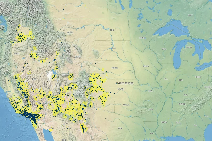 Ambrosia acanthicarpa Native Range