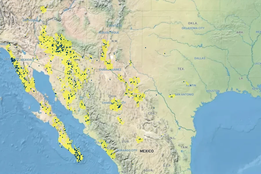 Ambrosia monogyra Native Range
