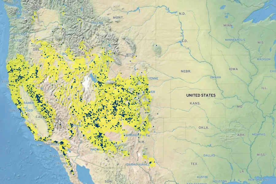 Amelanchier utahensis Native Range