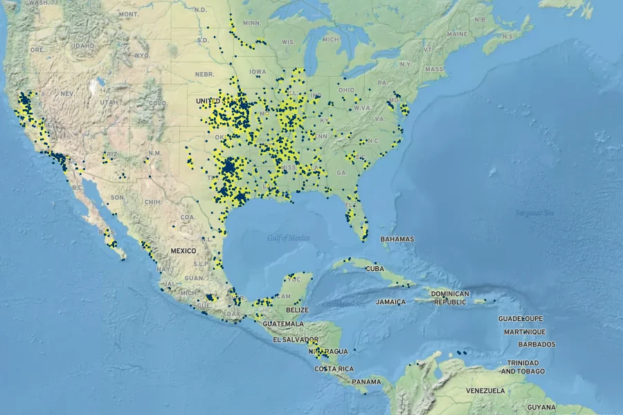Ammannia coccinea Native Range