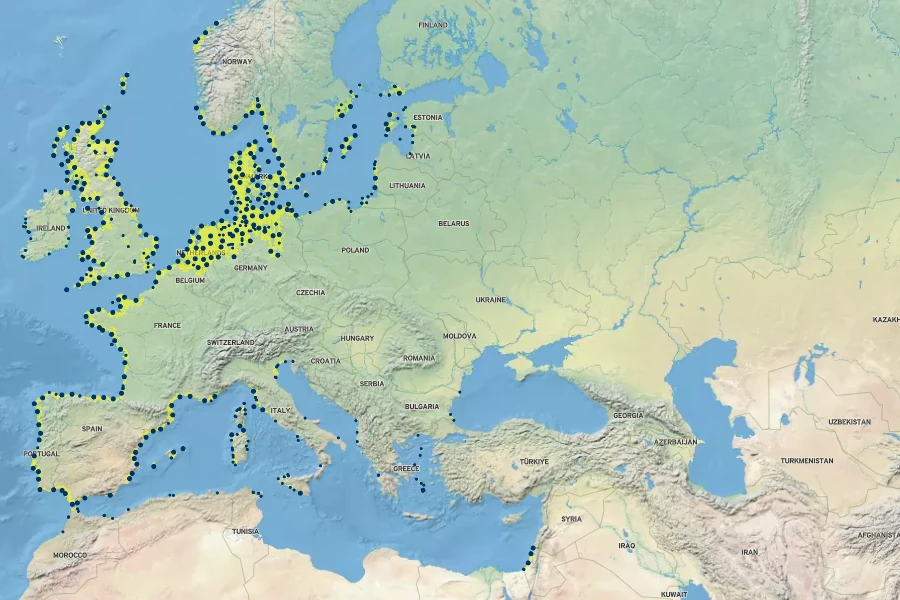 Ammophila arenaria Native Range