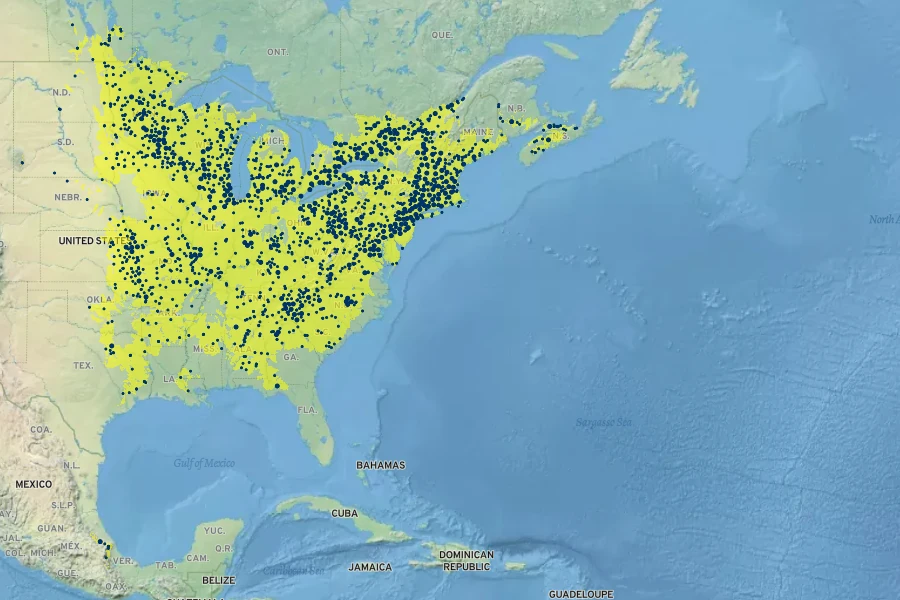 Amphicarpaea bracteata Native Range