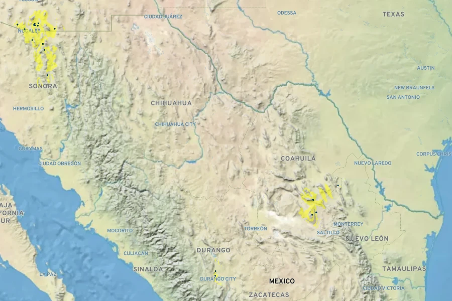 Amsonia grandiflora Native Range