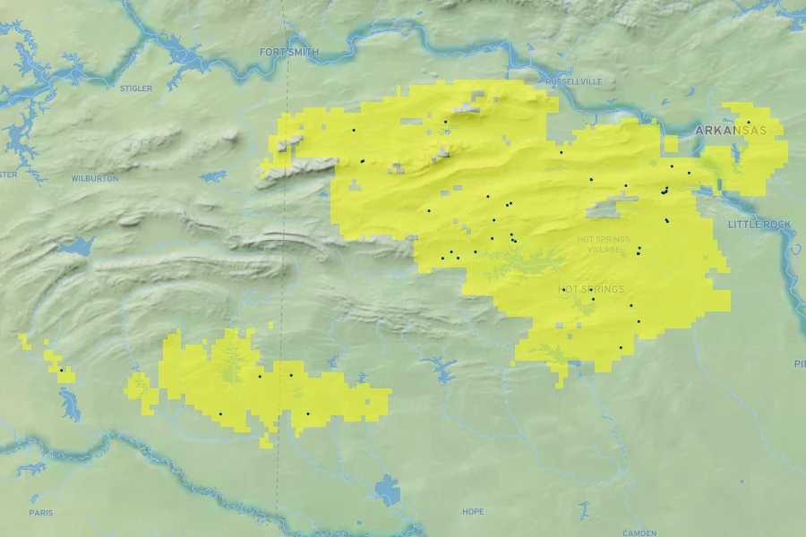 Amsonia hubrichtii Native Range