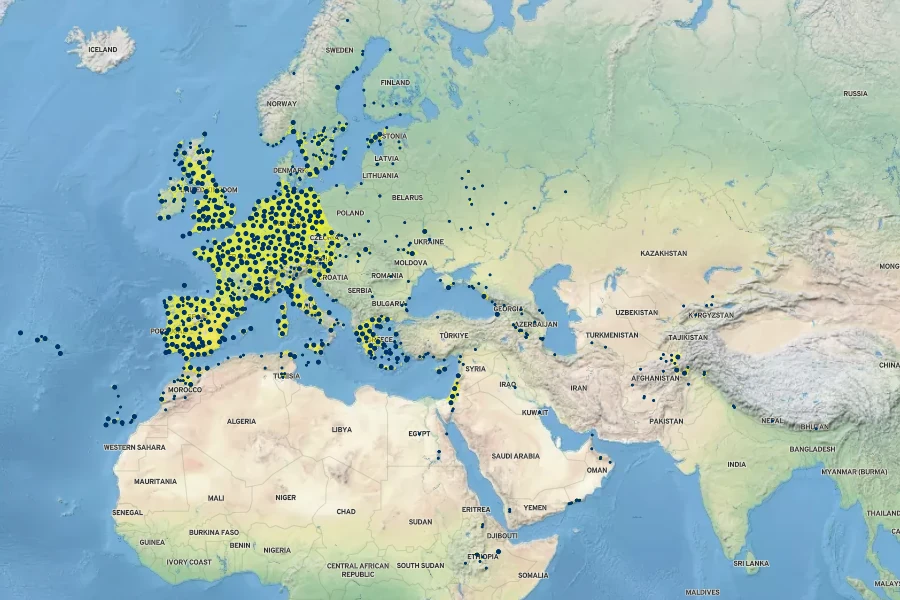 Anagallis monelli Native Range