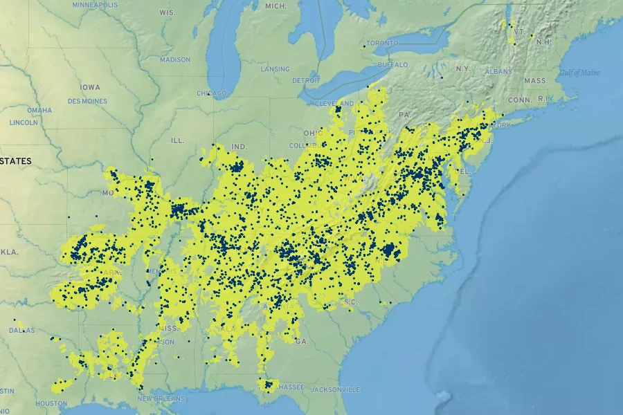 Andersonglossum virginianum Native Range