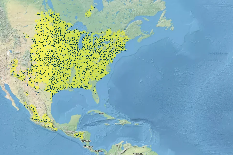 Andropogon gerardii Native Range