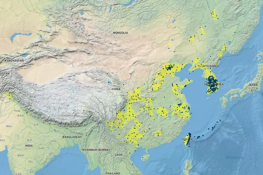 Androsace umbellata Native Range