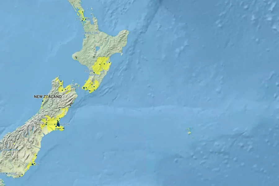 Anemanthele lessoniana Native Range