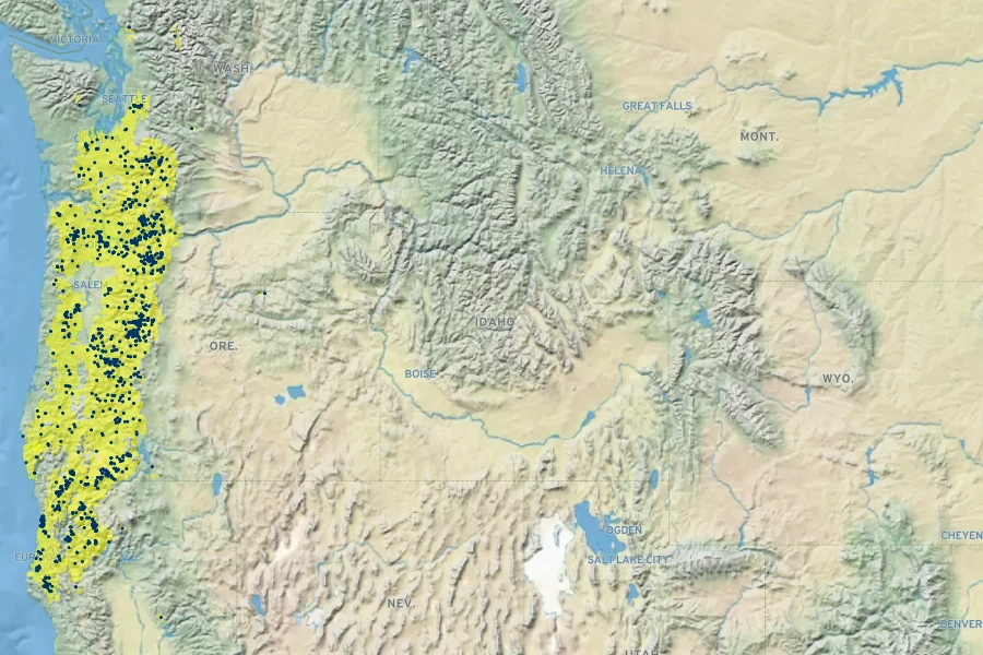 Anemonastrum deltoideum Native Range