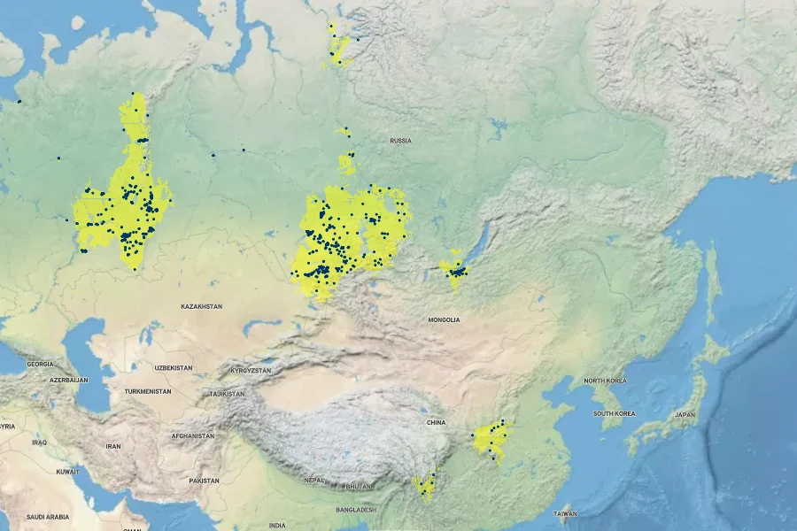 Anemone altaica Native Range