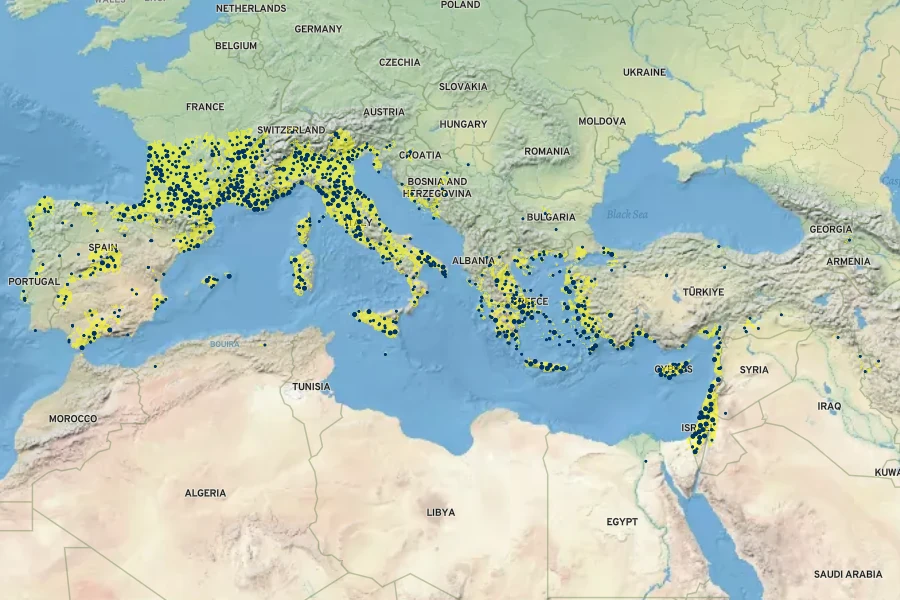 Anemone coronaria Native Range