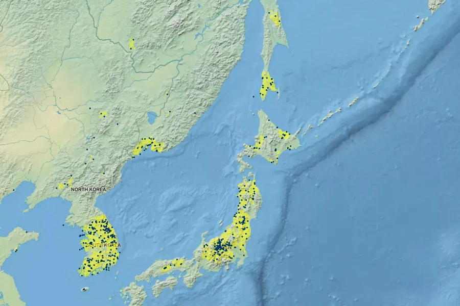 Anemone raddeana Native Range