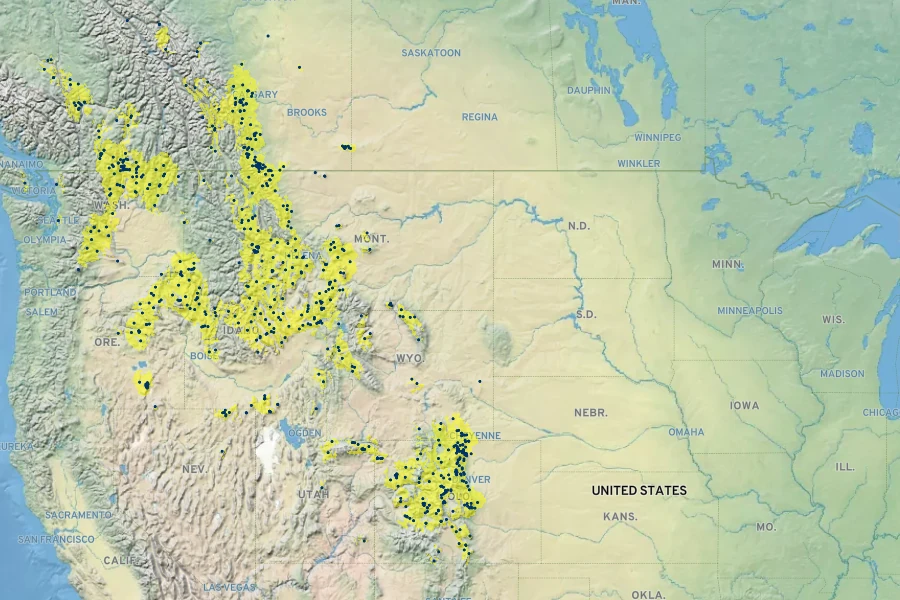 Antennaria anaphaloides Native Range