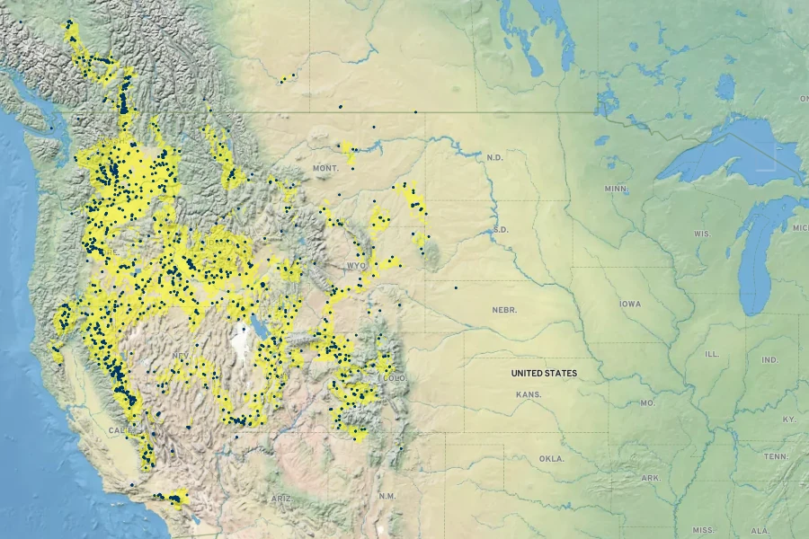 Antennaria dimorpha Native Range