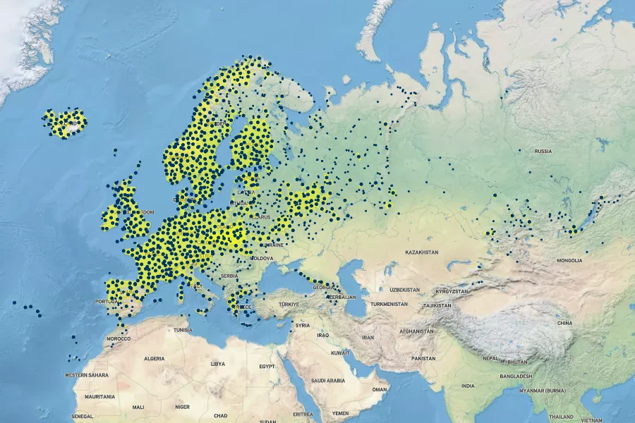 Anthoxanthum odoratum Native Range