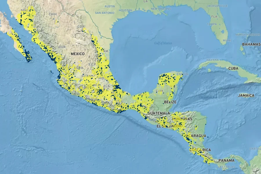 Antigonon leptopus Native Range
