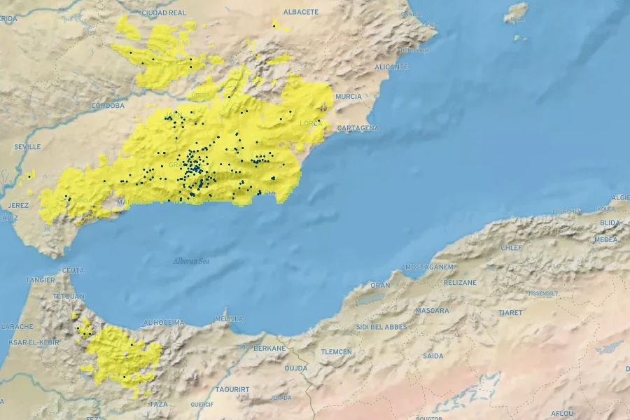 Antirrhinum hispanicum Native Range