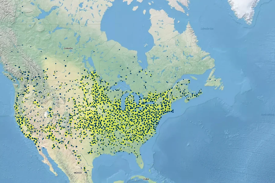Apocynum cannabinum Native Range