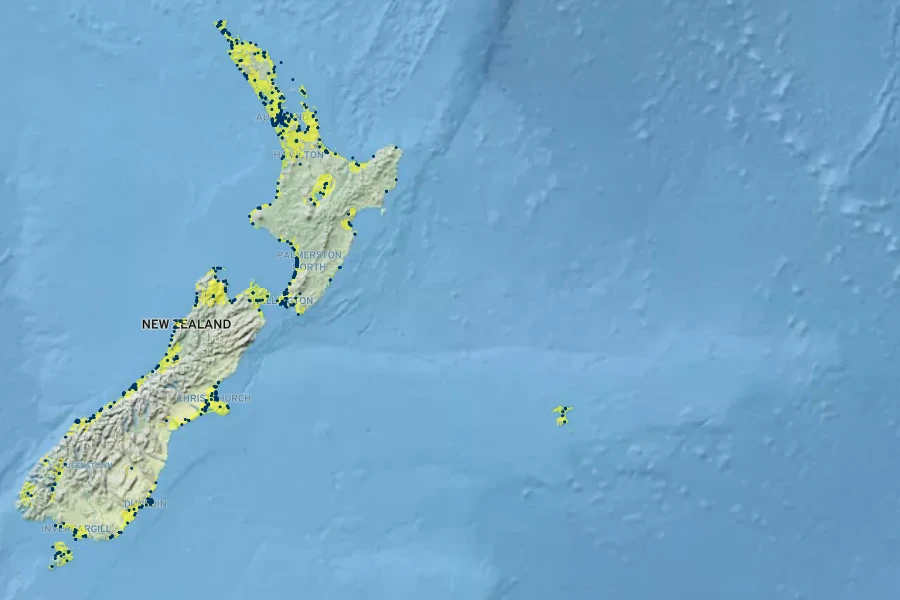 Apodasmia similis Native Range