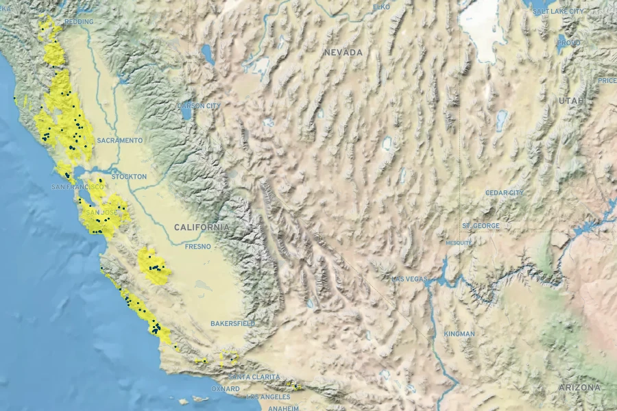 Aquilegia eximia Native Range