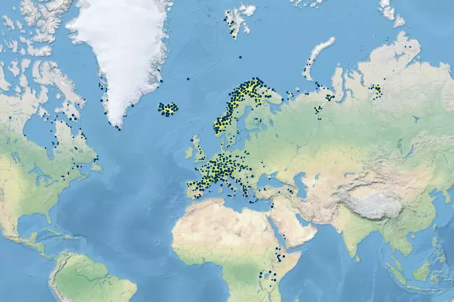 Arabis alpina Native Range