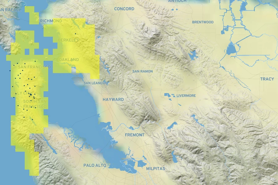 Arctostaphylos pacifica Native Range