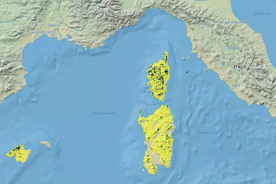 Arenaria balearica Native Range