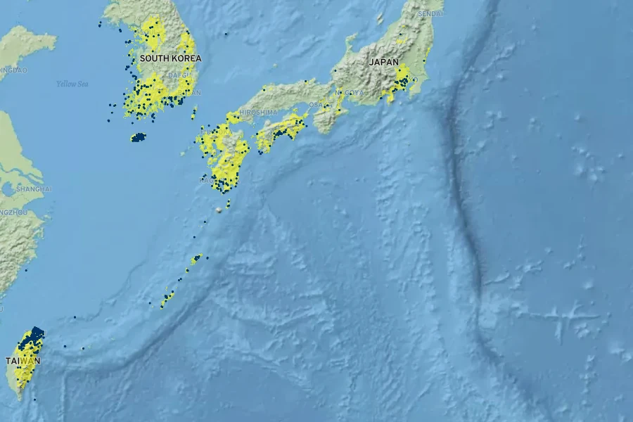 Arisaema ringens Native Range