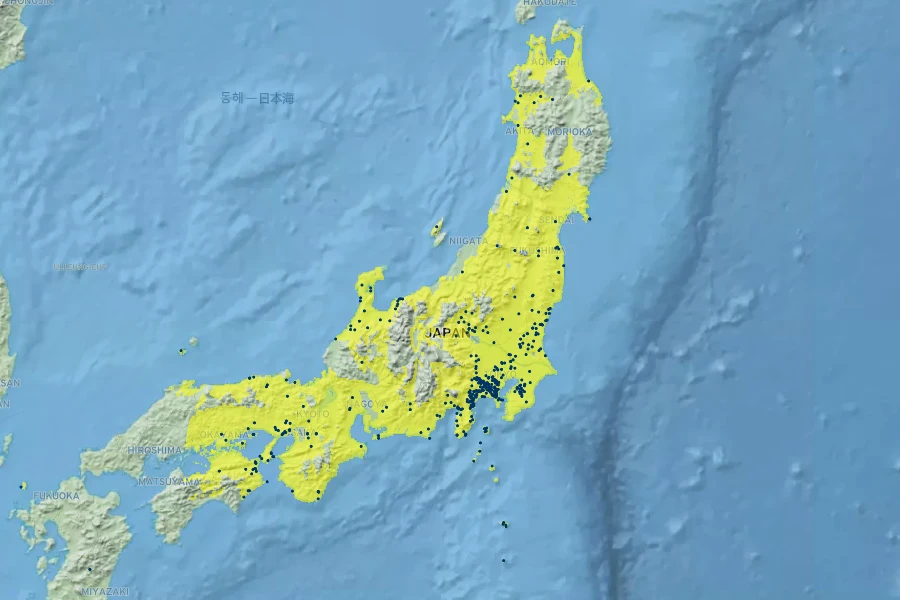 Arisaema urashima Native Range