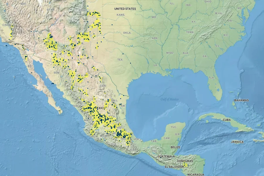 Aristida divaricata Native Range