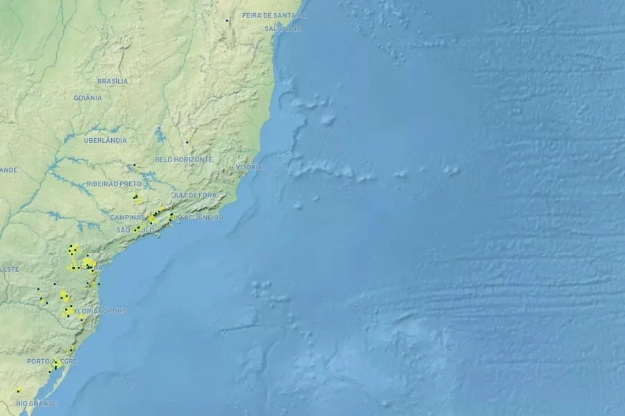Aristida flaccida Native Range