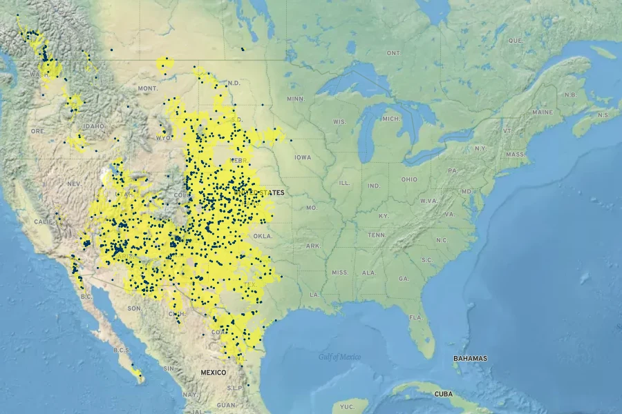 Aristida longiseta Native Range