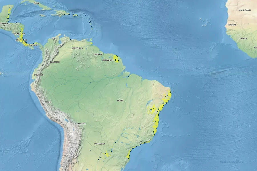 Aristolochia trilobata Native Range