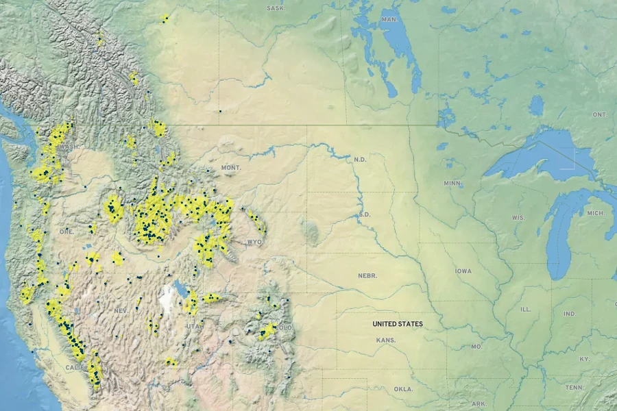 Arnica longifolia Native Range