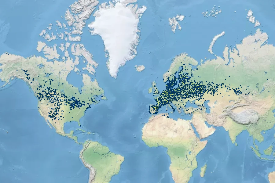 Artemisia campestris Native Range