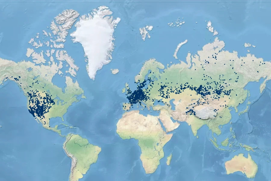 Artemisia dracunculus Native Range