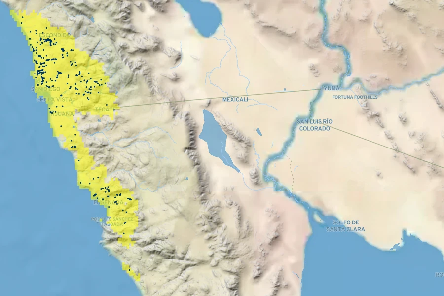 Artemisia palmeri Native Range