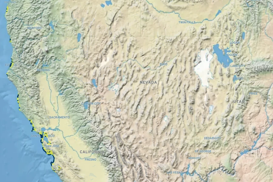 Artemisia pycnocephala Native Range